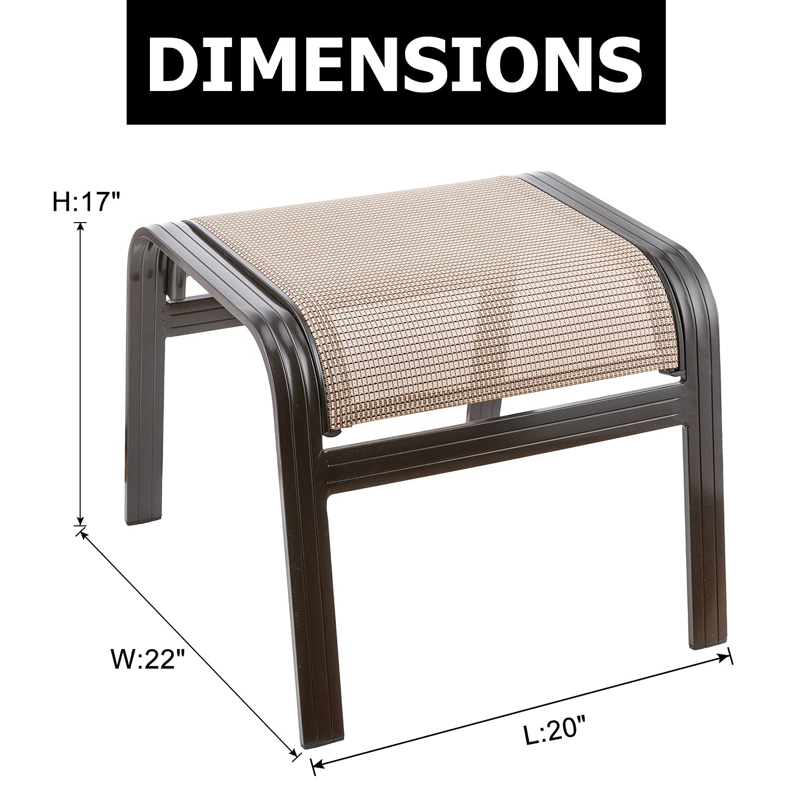 Outdoor Patio Ottomans Set of 2