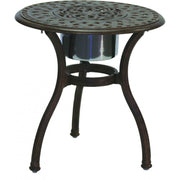 Cast Aluminum Patio End Table with Ice Bucket Insert