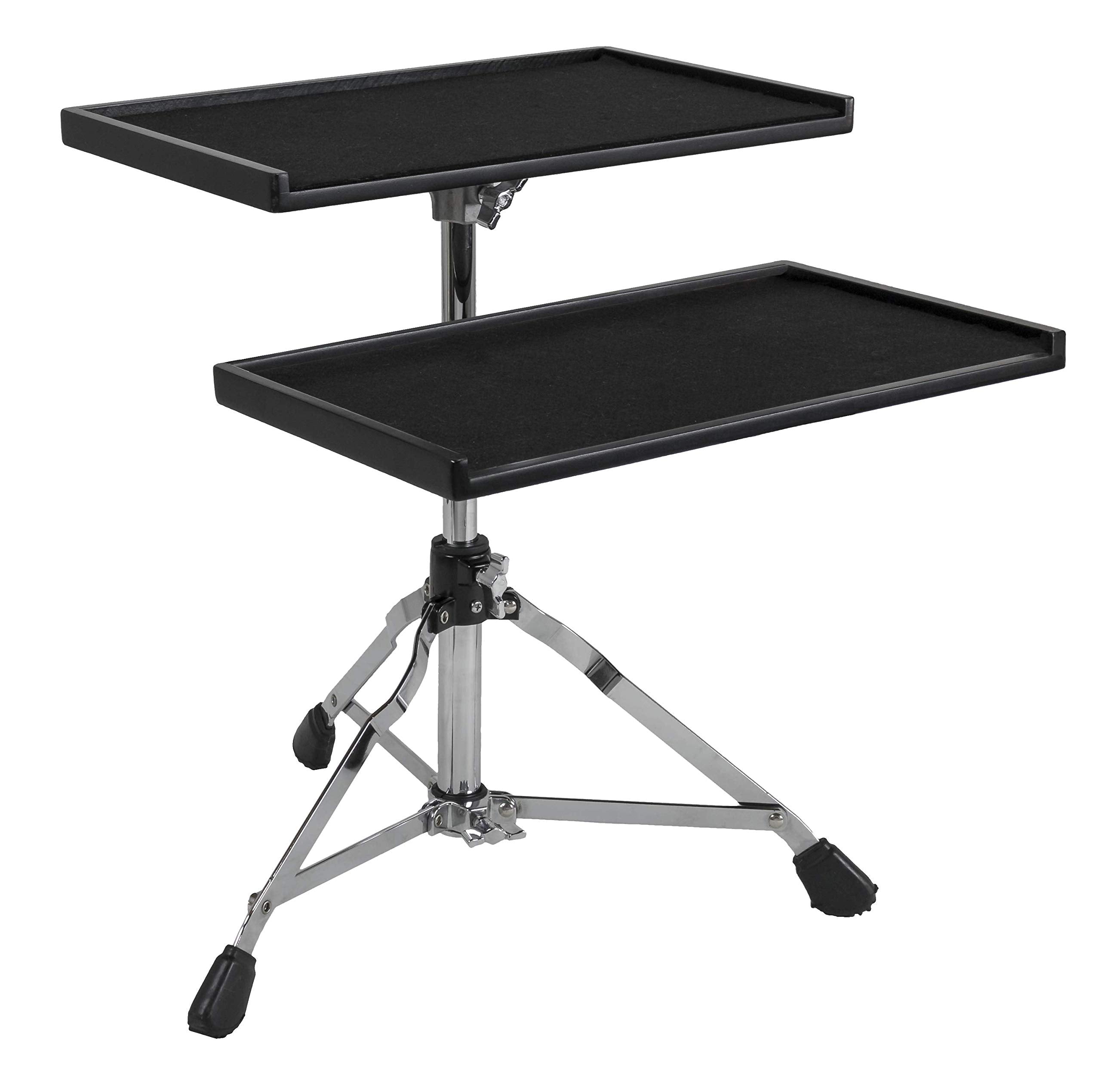 Gibraltar Sidekick Essentials Table with Stand, with Felt-Lined Surface, 3-Sided Edge, Height Adjustable Low Tripod Base, Compact Utility Table for Musicians and DJs (G-SES)