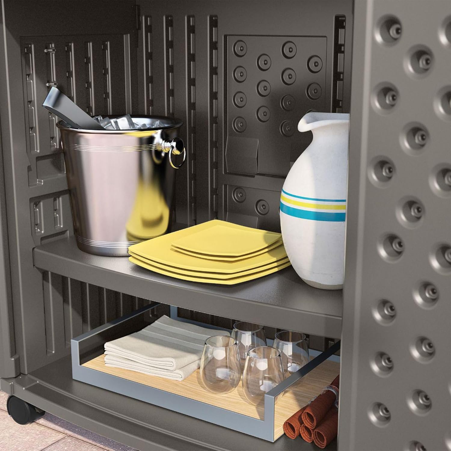Outdoor Prep Station with Storage Cabinet
