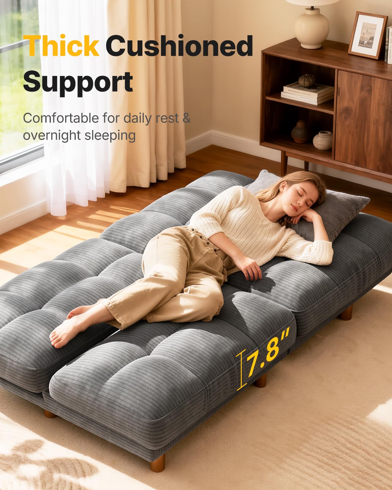 65" Convertible Futon Sofa Bed