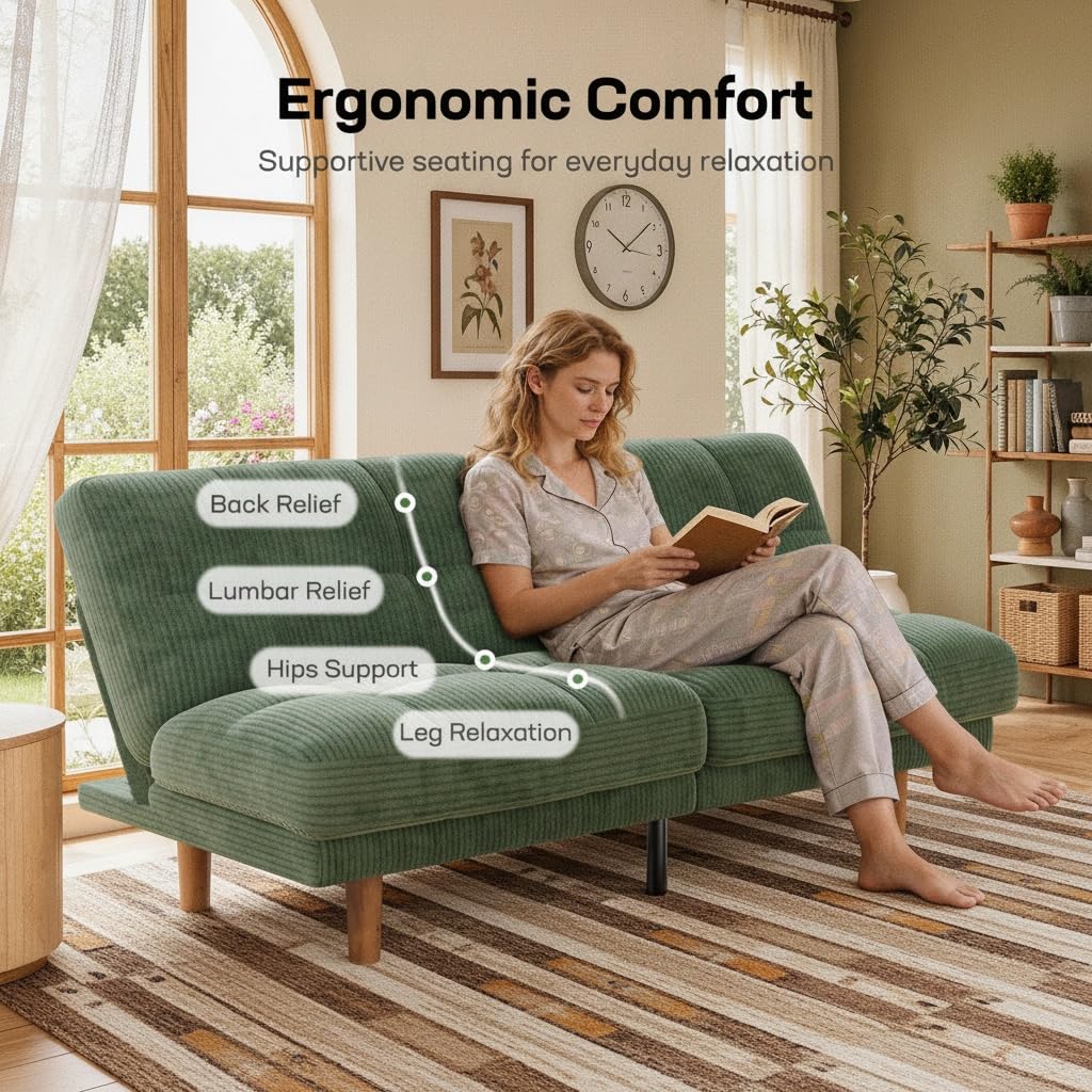 Corduroy Convertible Futon Sofa Bed