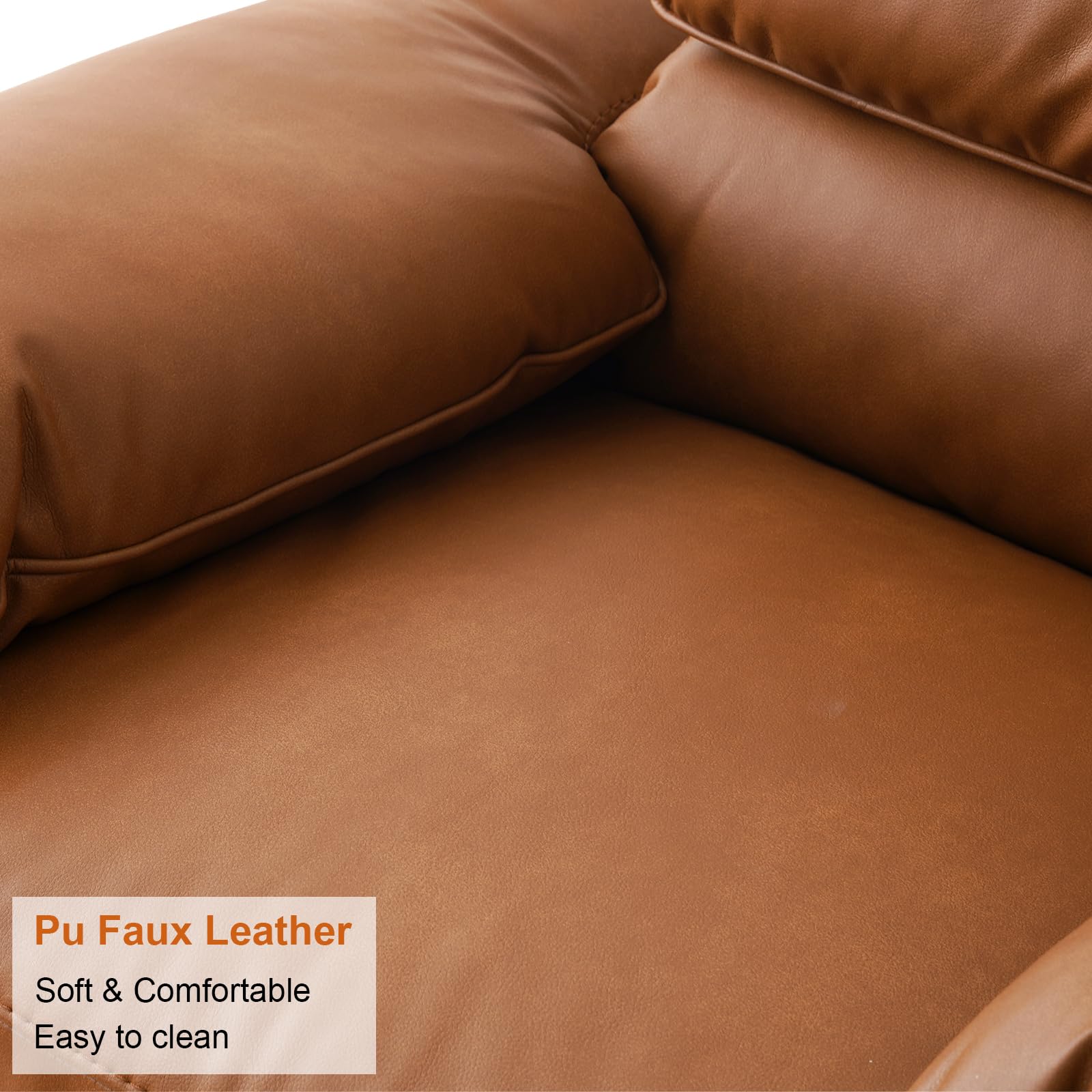 PU Leather Loveseat Sofa with Deep Seats & Wide Arms