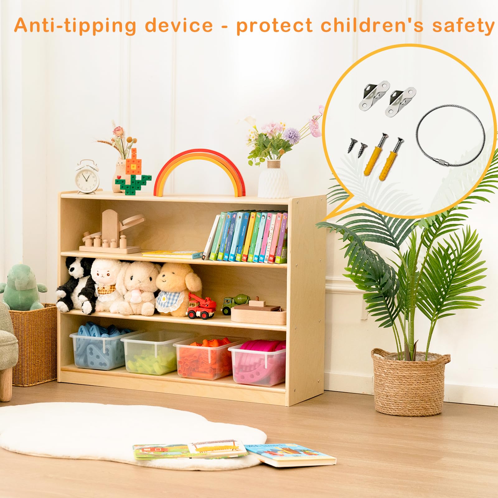 3-Tier Montessori Kids Bookshelf