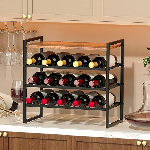 9-Tier Freestanding Wine Rack – 40 Bottle Floor Stand