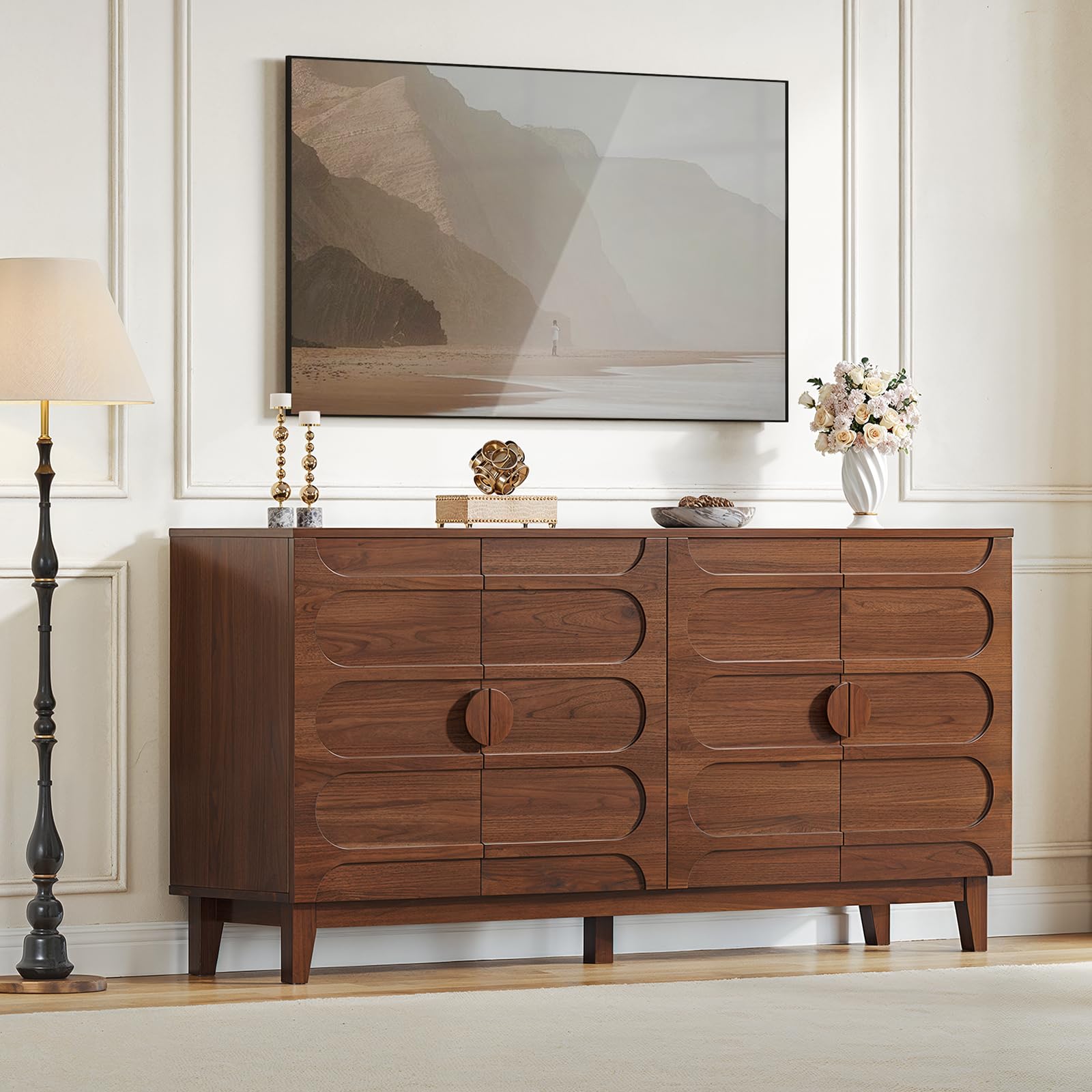 63" Sideboard Buffet Cabinet with Adjustable Shelves