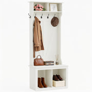 Farmhouse Hall Tree with Bench & Shoe Storage