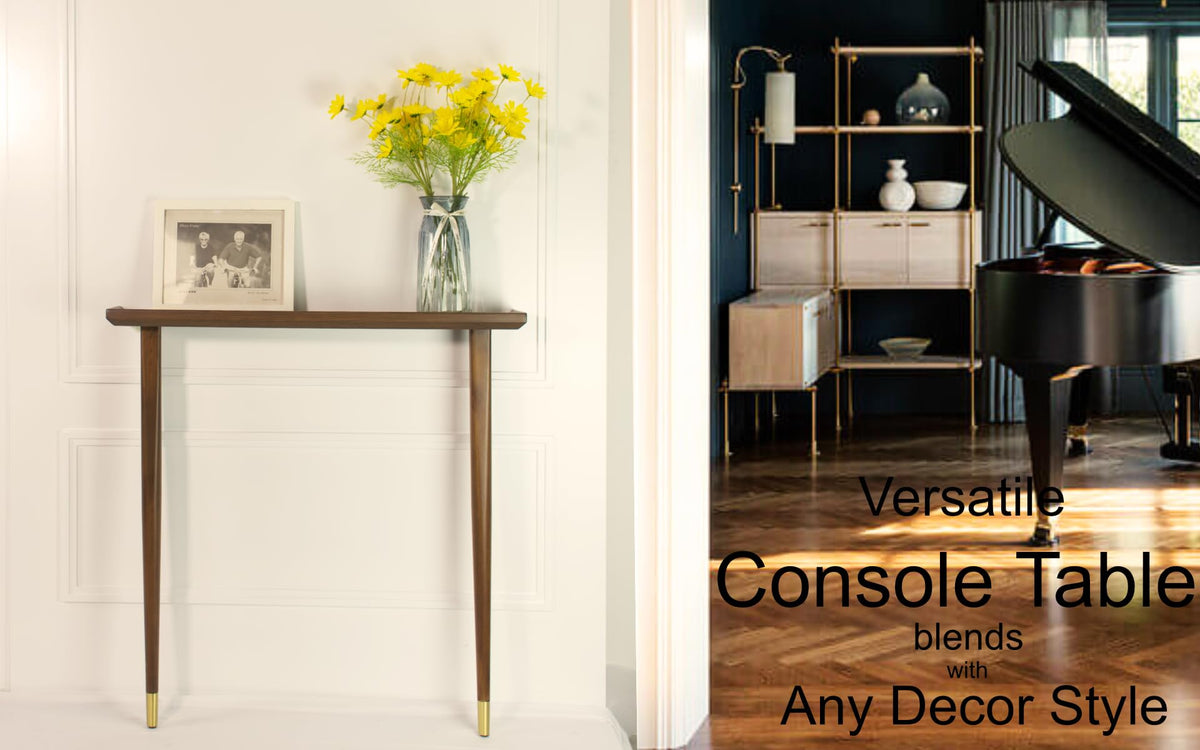 Walnut Floating Console Table