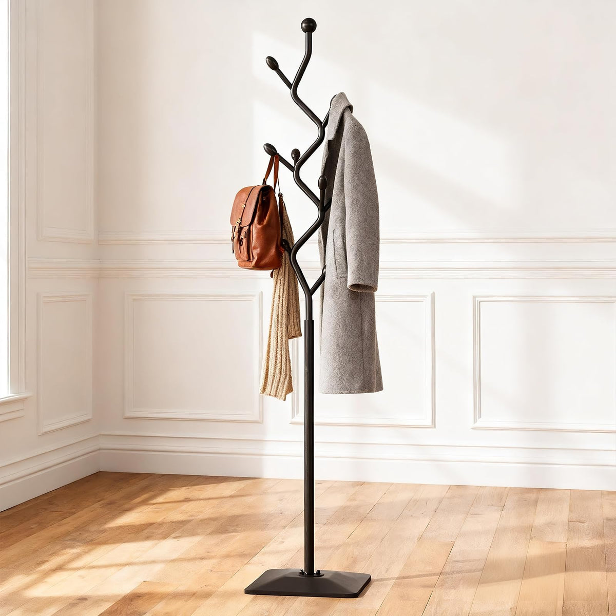 Metal Coat Rack with 8 Hooks