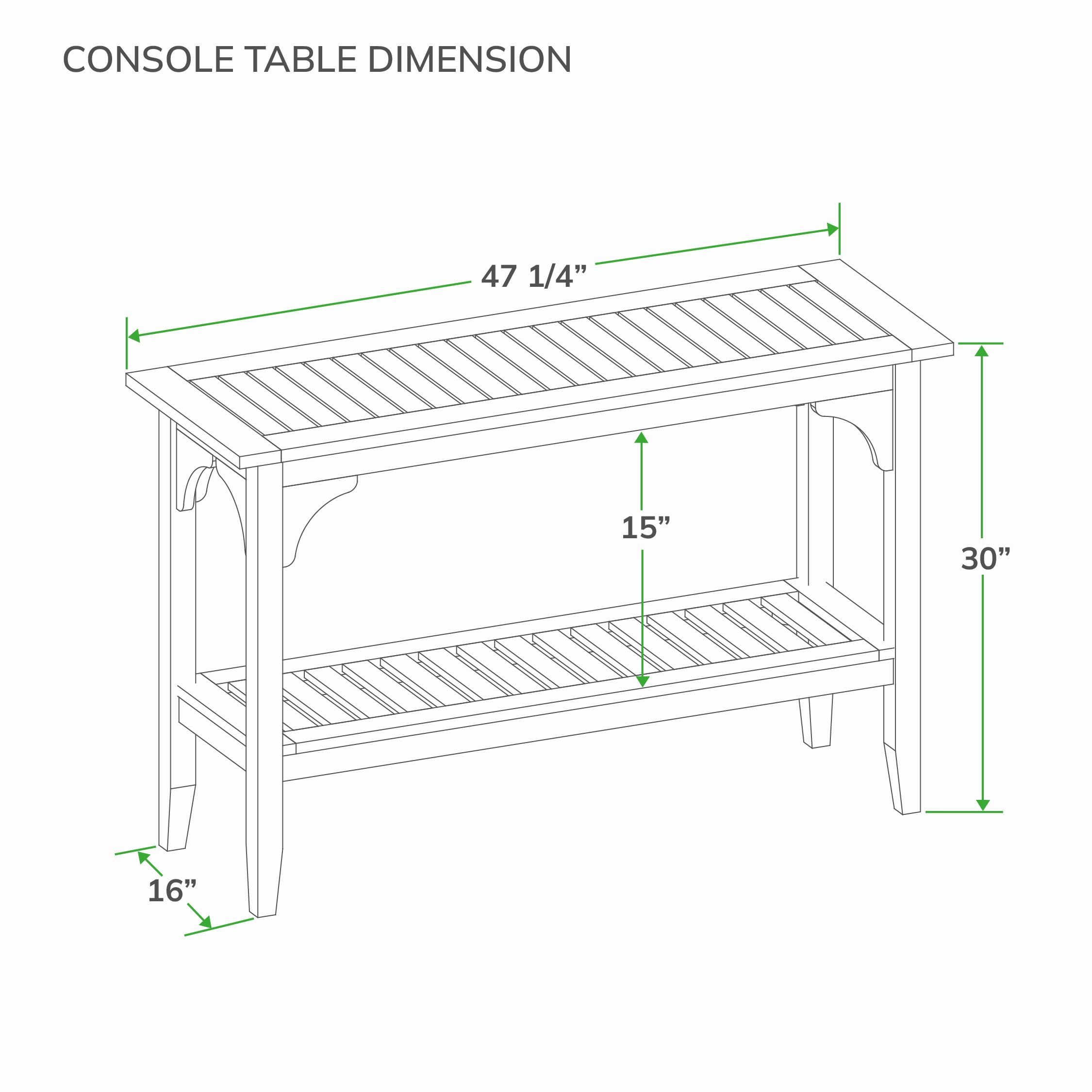 Teak Wood Outdoor Console Table