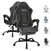 Leekaeiio Fabric Gaming Chair for Adults, Ergonomic Computer Office Desk Chair with Footrest,Pocket Spring Cushion, Reclining High Back Silla Gamer for Home Office, Grey