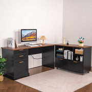 Executive Desk with Mobile File Cabinet