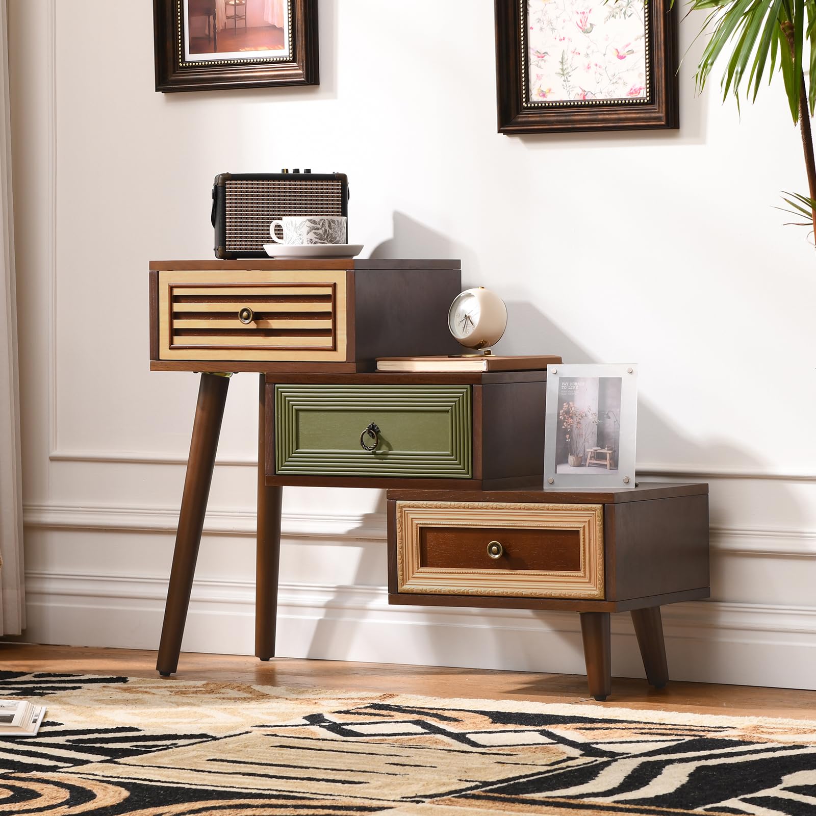Vintage Asymmetrical Accent Chest with Drawers