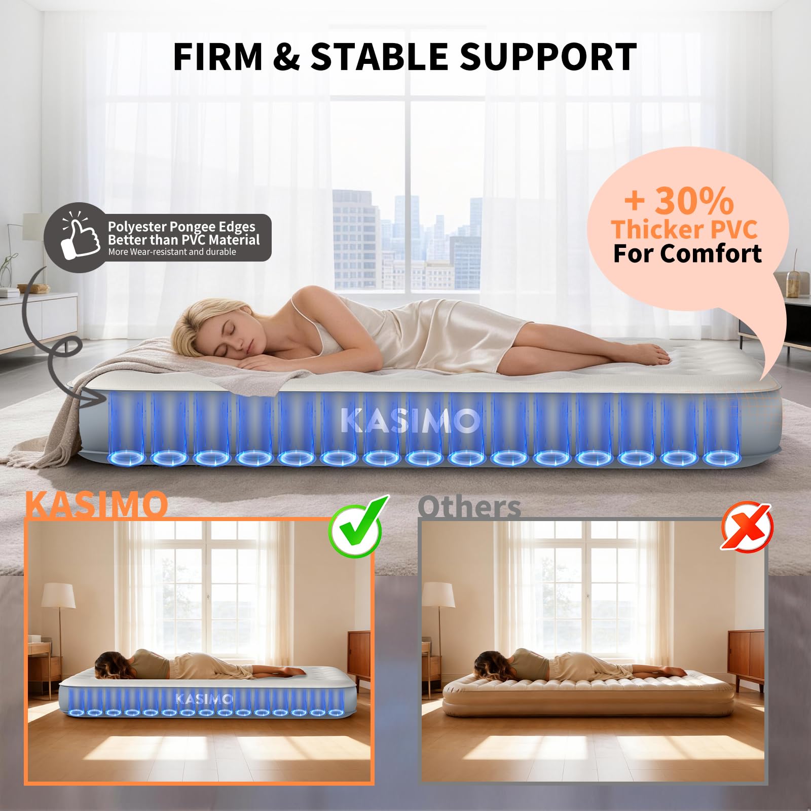 Queen Air Mattress with Built-In Battery Pump
