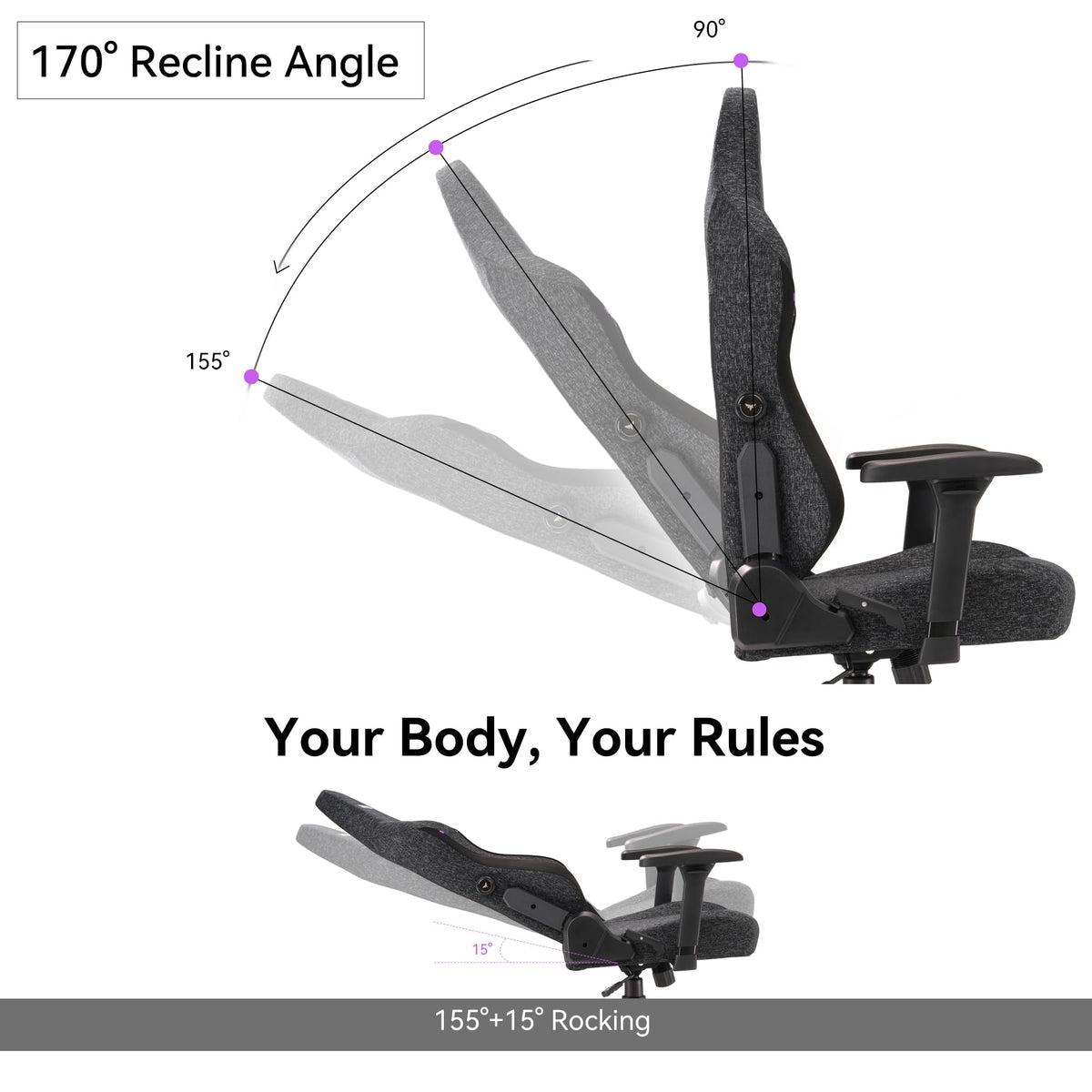 VENTUVIBE Gaming Chair - High Back Ergonomic Computer Chair with Lumbar Support, Video Game Chair-4D Adjustable Armrests,170° Reclining & 320lb Capacity,Game Chair for Home
