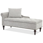 Velvet Storage Chaise Lounge