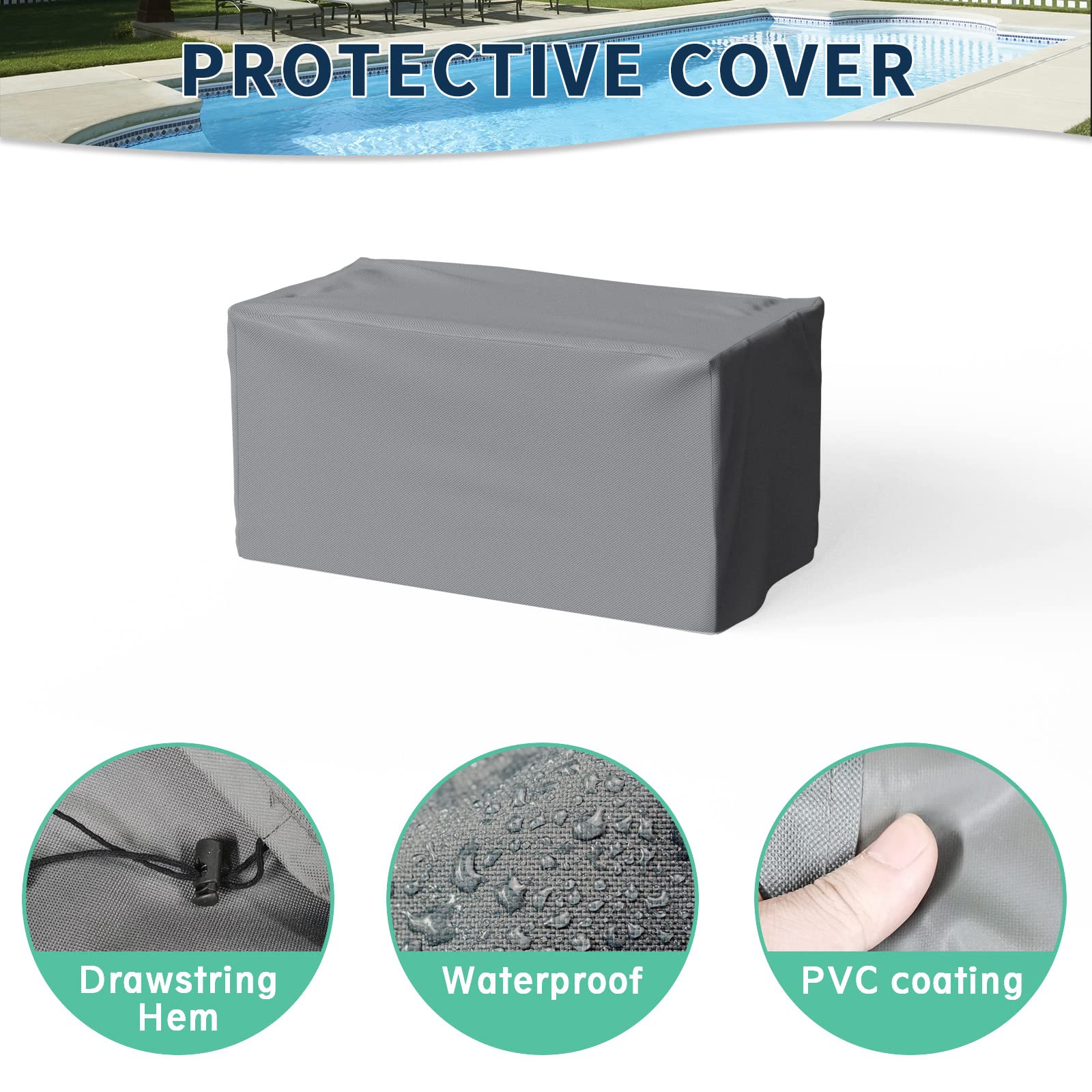 Outdoor Aluminum Loveseat with Cushions & Waterproof Cover