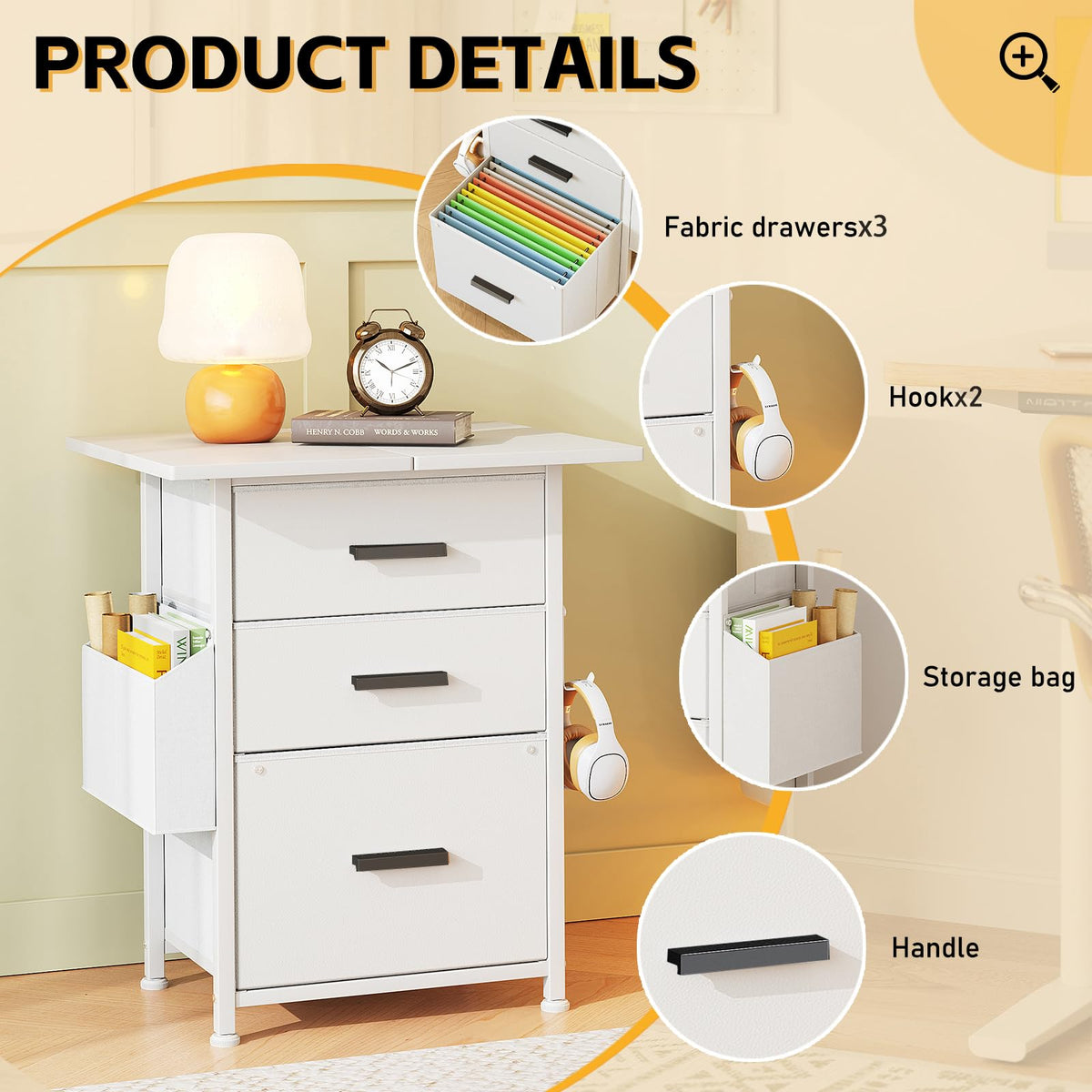 3-Drawer Mobile File Cabinet
