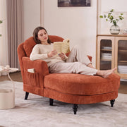 Orange Chenille Chaise Lounge