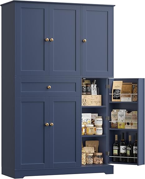 68" Tall Kitchen Pantry Cabinet with Doors & Shelves