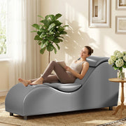 ijuicy Faux Leather Chaise Lounge, Reading Chair for Office, Living Room