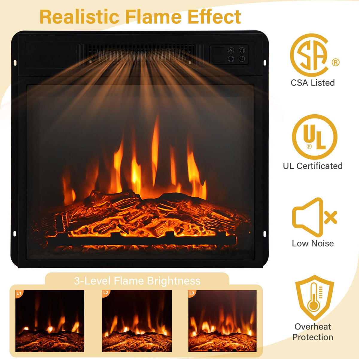 Electric Fireplace with Mantel
