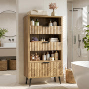 Fluted Pantry Cabinet with Drawers
