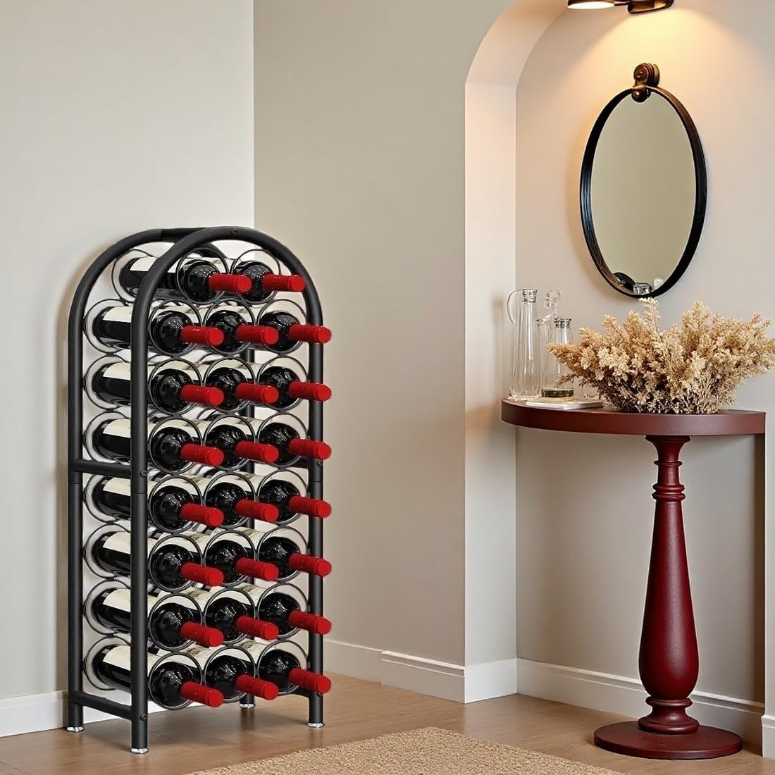 23-Bottle Freestanding Metal Wine Rack
