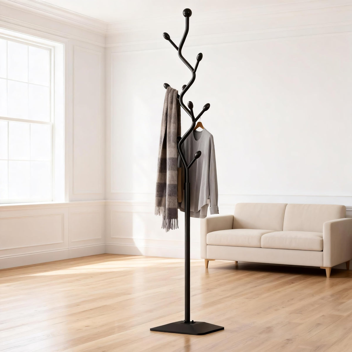 Metal Coat Rack with 8 Hooks