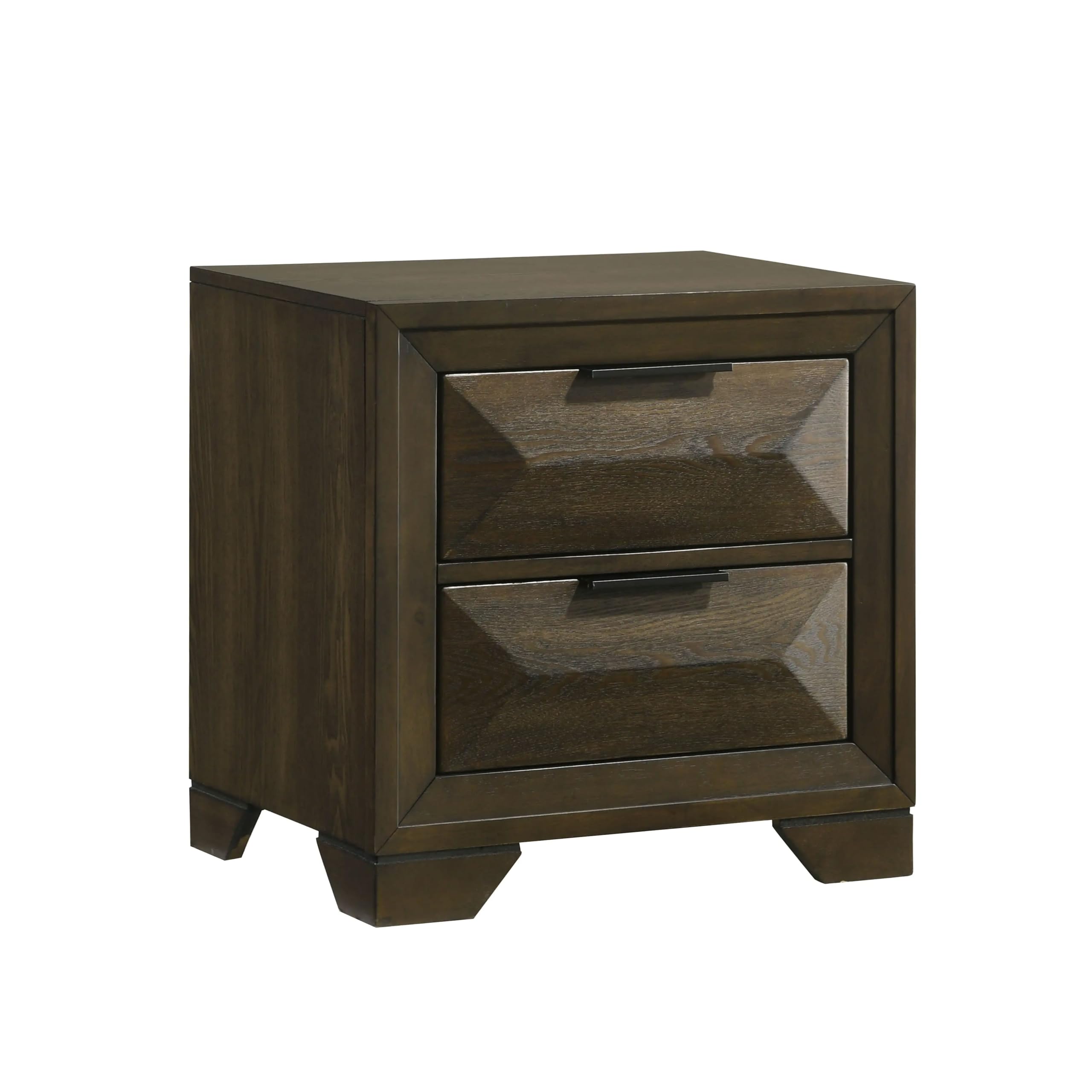 6-Piece Walnut Bedroom Set with Upholstered Bed Frame