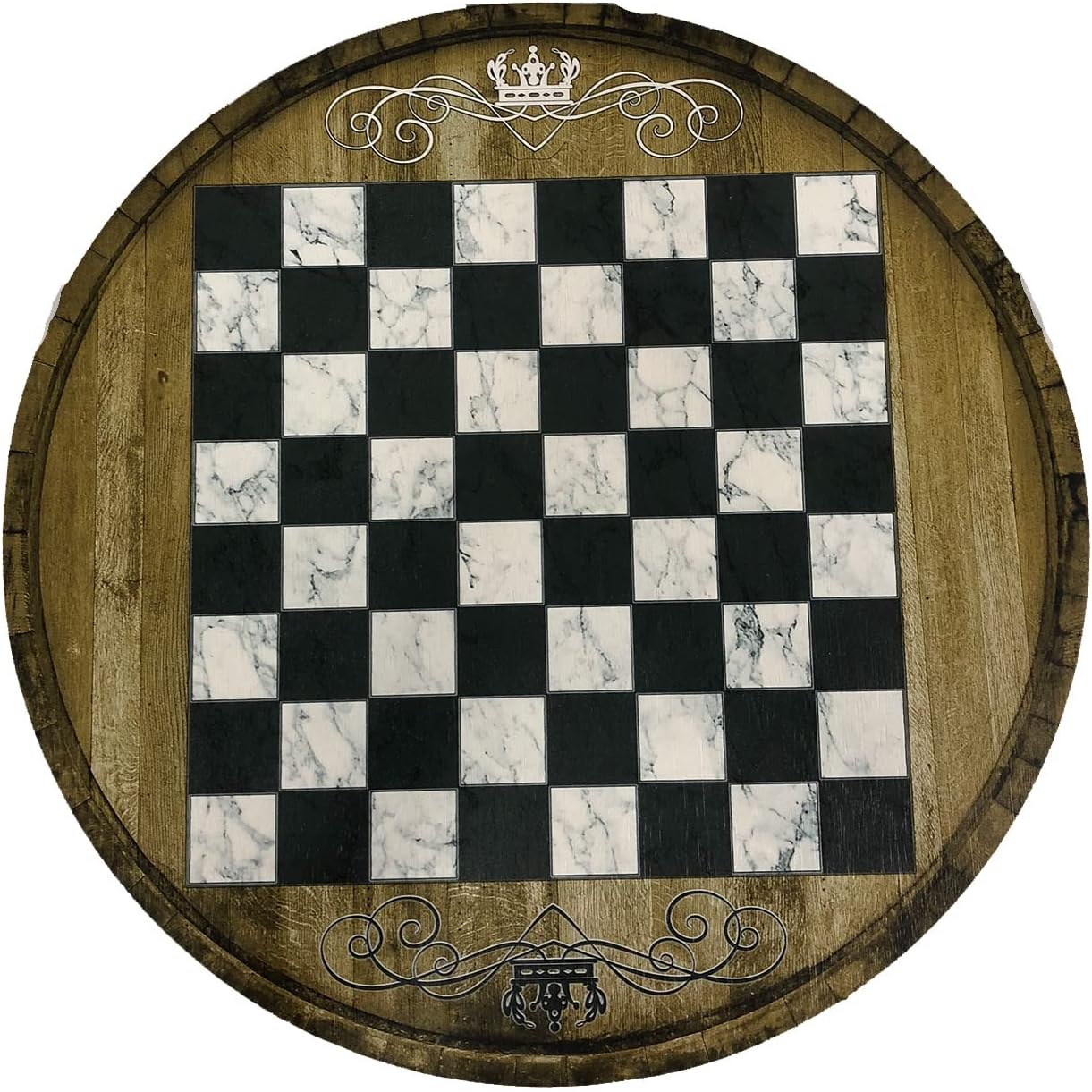 Chess Board End Table with Shelf
