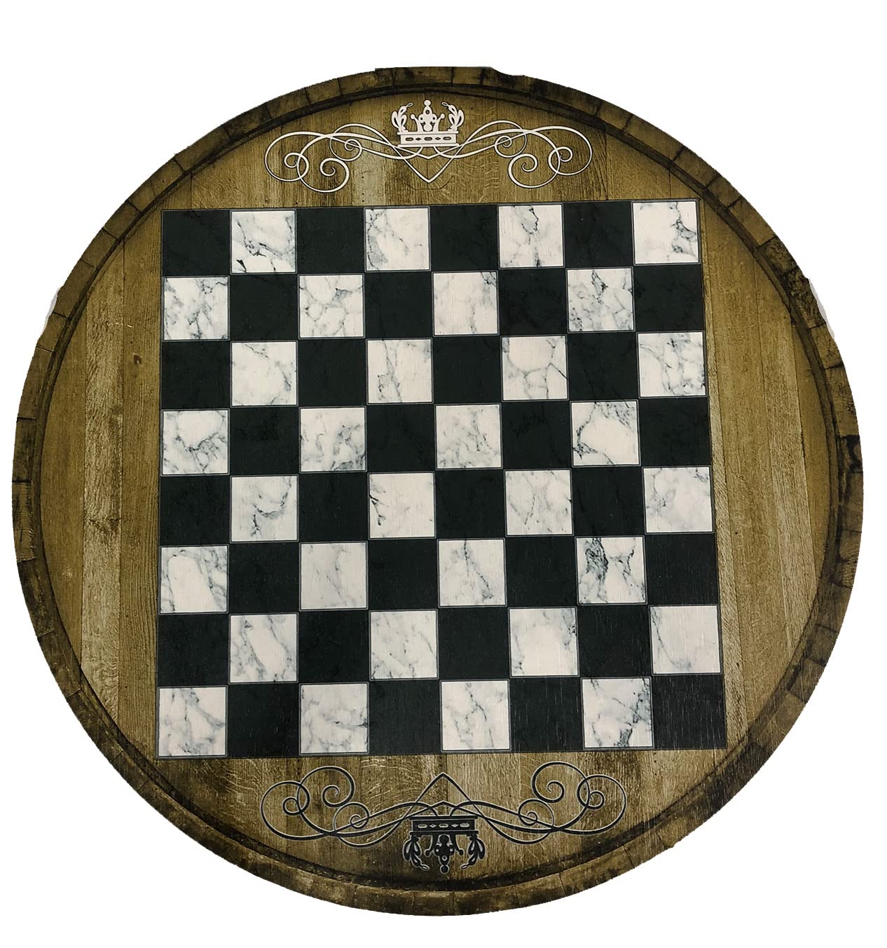 Chess Board End Table with Shelf
