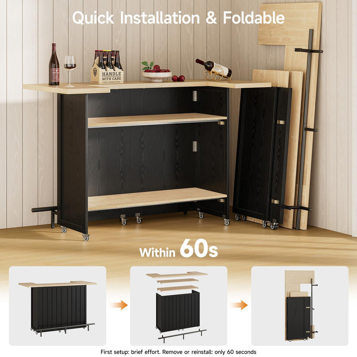 Foldable Mobile Bar Table