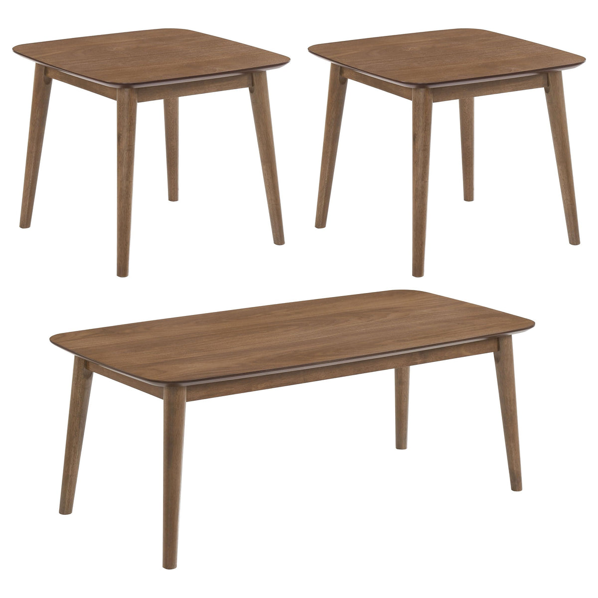 Coaster Radley 3-Piece Coffee Table Set Natural Walnut 753524
