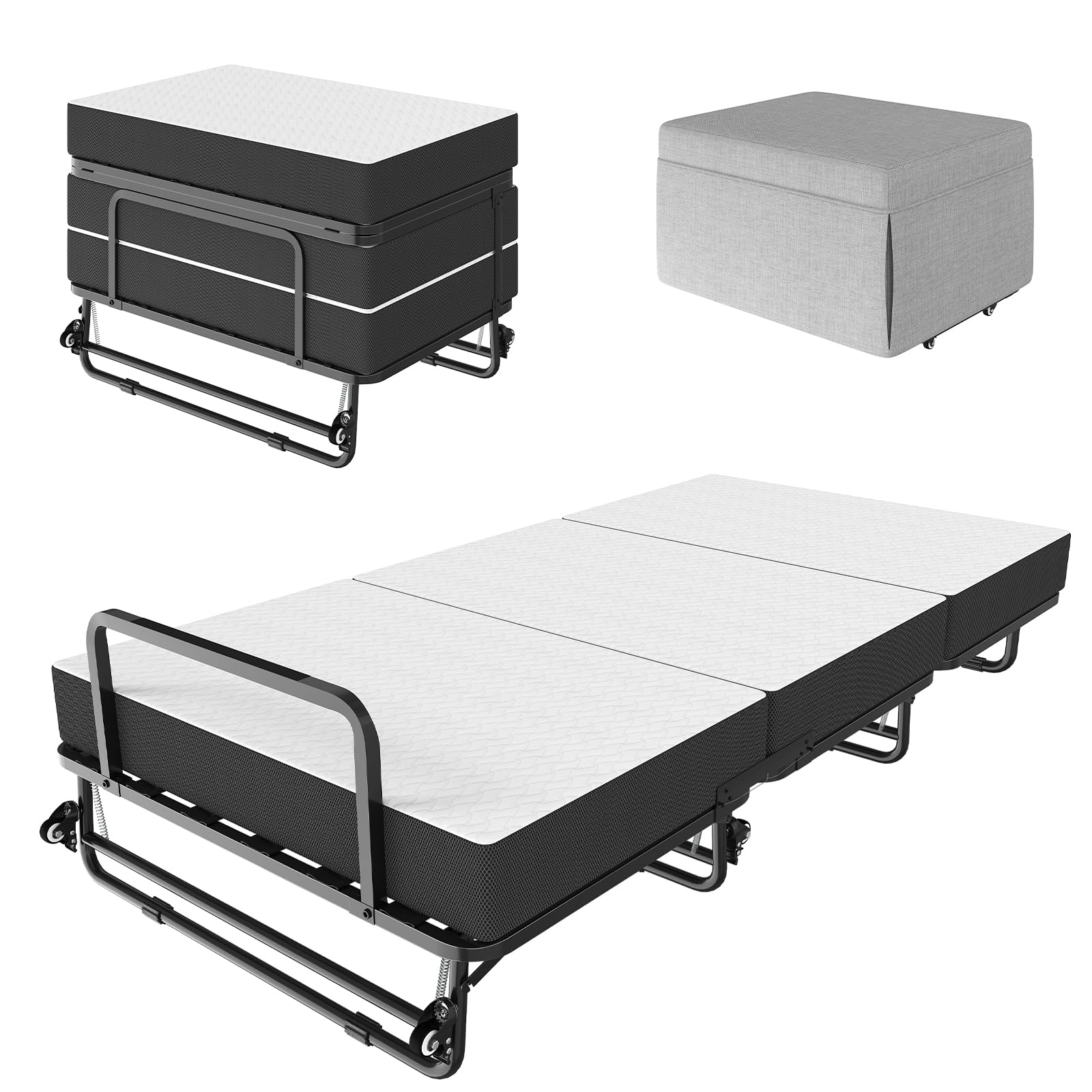 Folding Bed with Mattress - Twin