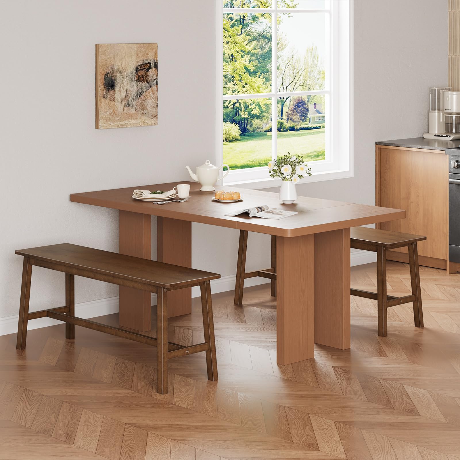 Bamboo Dining Bench – Farmhouse Style