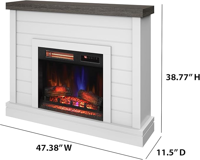 Shiplap Wall Mantel Electric Fireplace