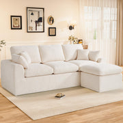92" Boneless Cloud Couch, L Shaped Modular Sectional Sofas for Living Room