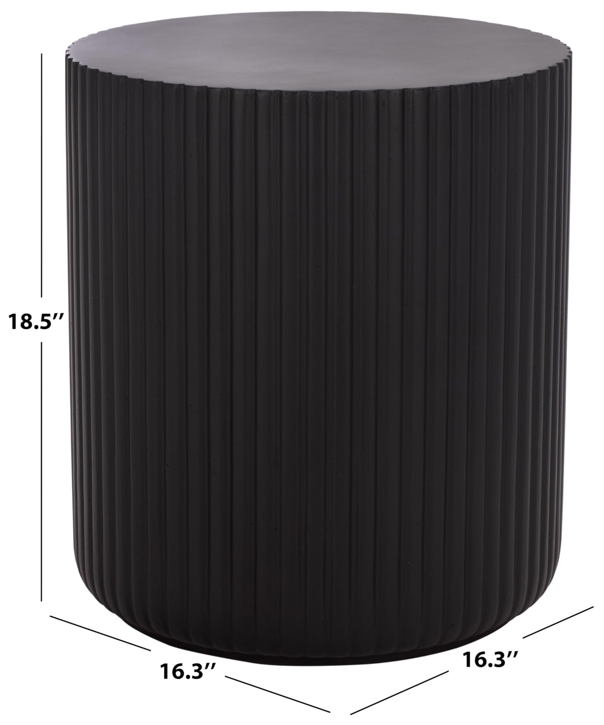 SAFAVIEH Outdoor Patio Furniture Collection - Napa Black Ficonstone Side Table, Round Modern Patio Accent Table, Fully Assembled (PAT1539A)