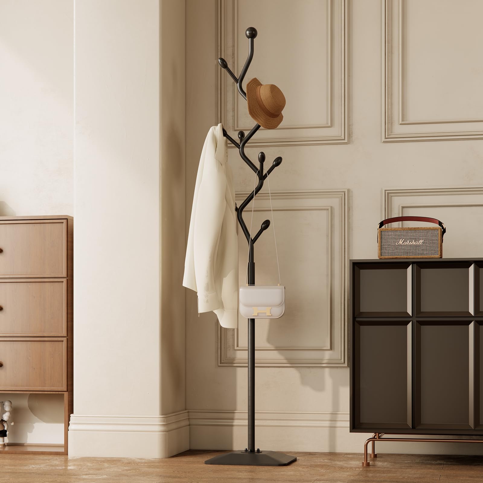 Tree-Shaped Coat Rack Stand with 8 Hooks