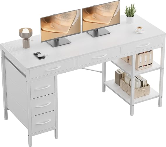 Computer Desk with 6 Fabric Drawers