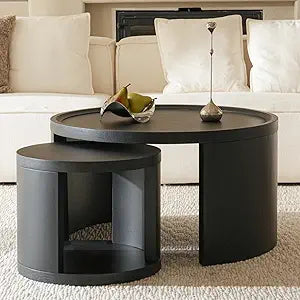 Round Nesting Coffee Table Set of 2