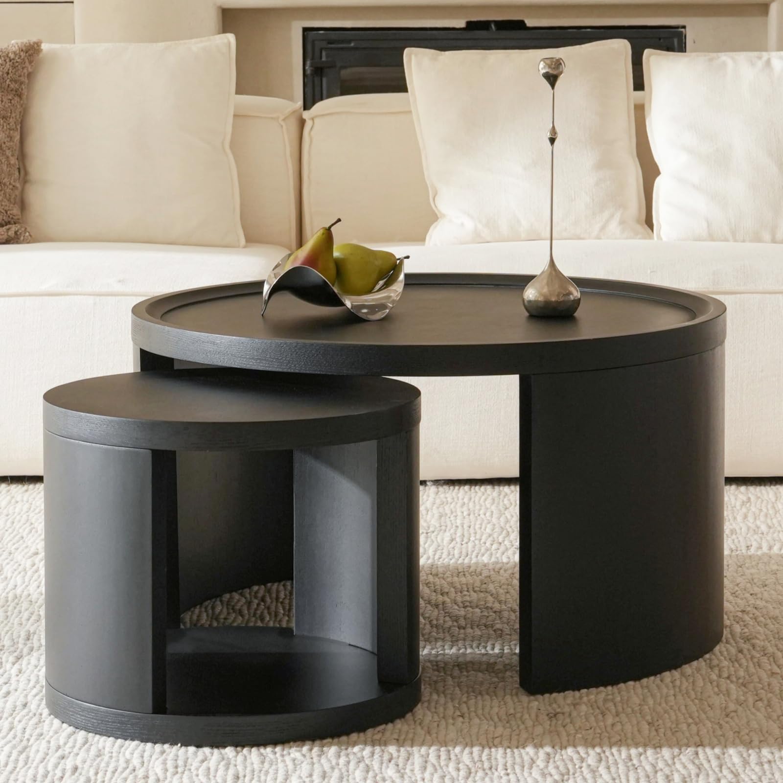 Round Nesting Coffee Table Set of 2