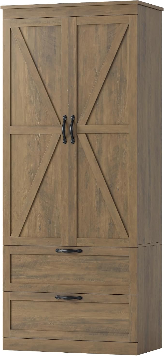 Farmhouse Pantry Cabinet with Drawers