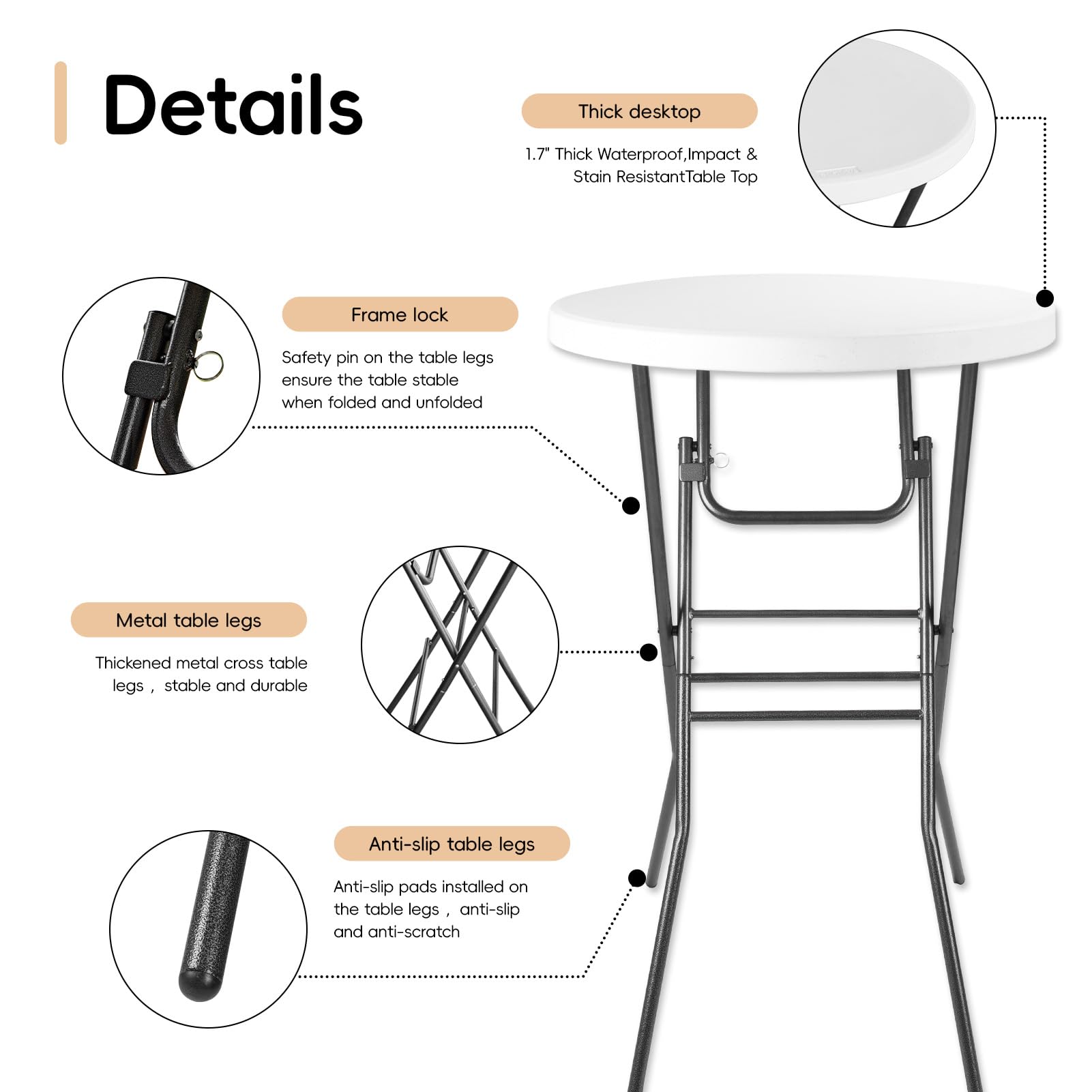 Folding Bar Height Bistro Table