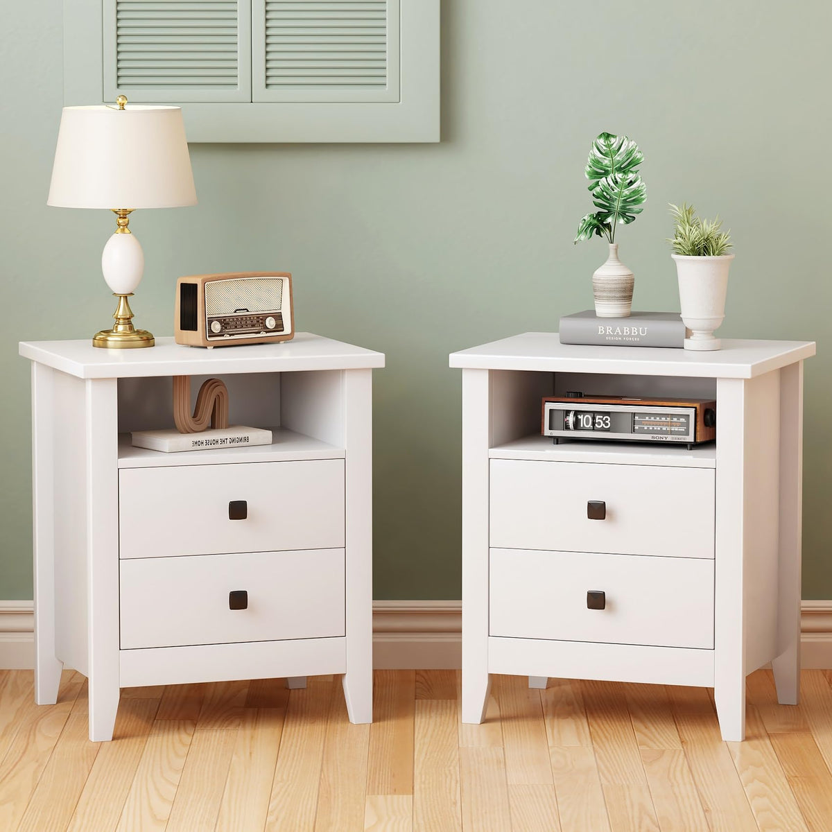 Farmhouse Nightstand Set of 2