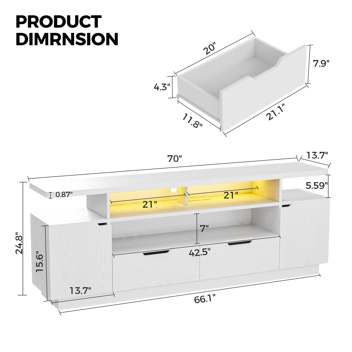 LED TV Stand with Storage