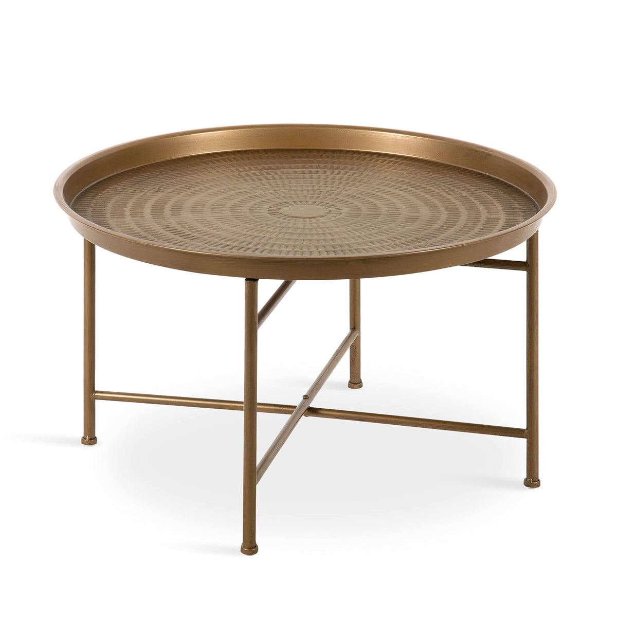 Gold Hammered Metal Coffee Table