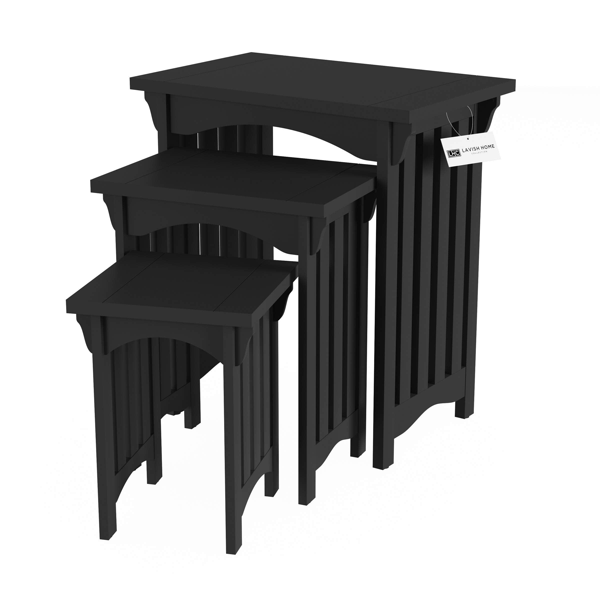 Nesting Side Tables Set of 3 – Mid-Century Modern MDF Wood