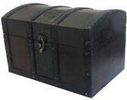 Handcrafted Wooden Treasure Chest with Lock